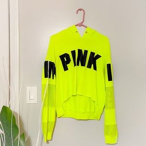 Neon Pink Crop Hoodie